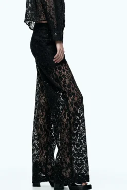 Best PANTALÓN ENCAJE LENTEJUELAS Mujer Pantalones