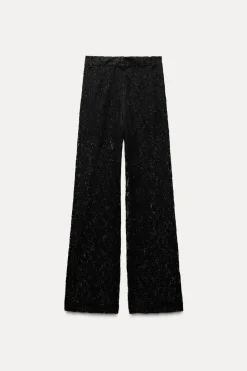 Best PANTALÓN ENCAJE LENTEJUELAS Mujer Pantalones