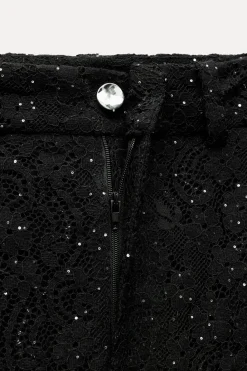 Best PANTALÓN ENCAJE LENTEJUELAS Mujer Pantalones