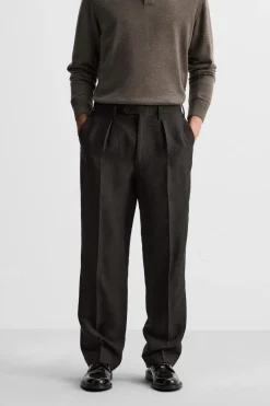 Hot PANTALÓN ESPIGA LINO - LANA Hombre Pantalones