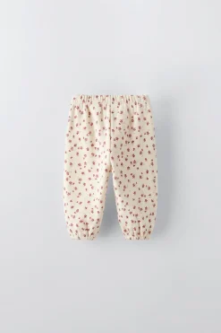 Niños ZARA 6 - 18 Meses·Conjuntos|6 - 18 Meses·Pantalones / Leggings<PANTALÓN ESTAMPADO FLORECITAS