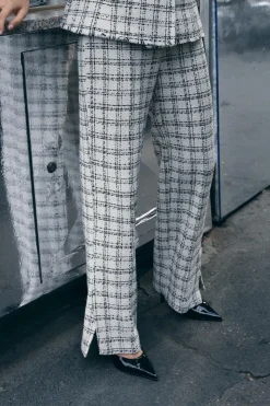 Sale PANTALÓN ESTRUCTURA CUADROS Mujer Pantalones