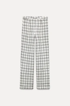 Sale PANTALÓN ESTRUCTURA CUADROS Mujer Pantalones