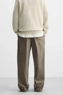 Hot PANTALÓN ESTRUCTURA PLIEGUES Hombre Pantalones