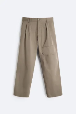 Hot PANTALÓN ESTRUCTURA PLIEGUES Hombre Pantalones