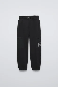 Niños ZARA 6 - 14 Años·Pantalones|6 - 14 Años·Deporte / Chándal<PANTALÓN FELPA HEBILLA