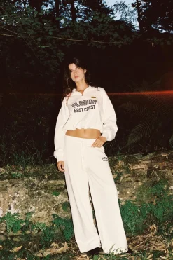 New PANTALÓN FELPA RECTO VARSITY Mujer Pantalones|Sudaderas / Joggers