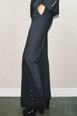 Hot PANTALÓN FLARE BOTONES ZW COLLECTION Mujer Pantalones