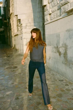 Sale PANTALÓN FLARE EFECTO DENIM Mujer Jeans|Pantalones