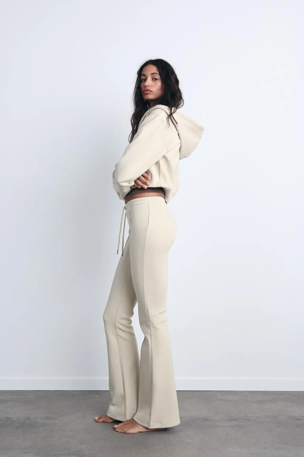 Hot PANTALÓN FLARE INTERLOCK COSTURAS Mujer Pantalones|Sudaderas / Joggers