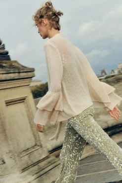 Clearance PANTALÓN FLARE LENTEJUELAS Mujer Pantalones