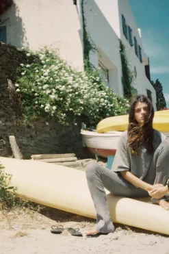 New PANTALÓN FLARE RIB EFECTO LAVADO Mujer Pantalones