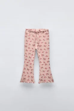 Niños ZARA 1½ - 6 Años·Pantalones|1½ - 6 Años·Leggings<PANTALÓN FLARE RIB ESTAMPADO SOFT TOUCH
