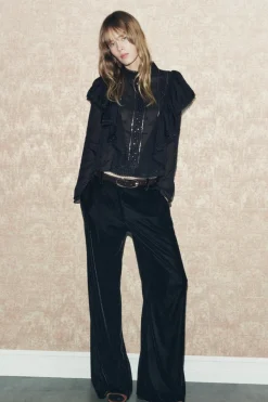 Best PANTALÓN FLARE TERCIOPELO ZW COLLECTION Mujer Pantalones