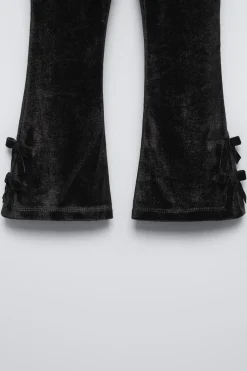 Niños ZARA 1½ - 6 Años·Pantalones|6 - 18 Meses·Pantalones / Leggings<PANTALÓN FLARE VELVET LAZOS
