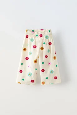 Niños ZARA 1½ - 6 Años·Pantalones|1½ - 6 Años·Total Look<PANTALÓN FLORES BORDADAS