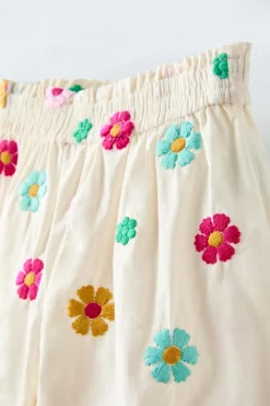 Niños ZARA 1½ - 6 Años·Pantalones|1½ - 6 Años·Total Look<PANTALÓN FLORES BORDADAS