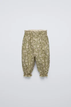 Niños ZARA 6 - 18 Meses·Pantalones / Leggings<PANTALÓN FLORES GOMITAS