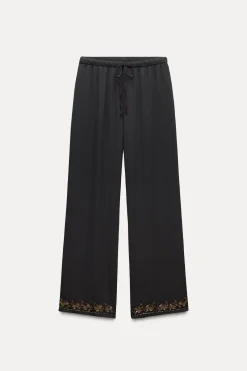 Best PANTALÓN FLUIDO ABALORIOS ZW COLLECTION Mujer Pantalones