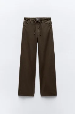 New PANTALÓN FLUIDO EFECTO DENIM Mujer Pantalones