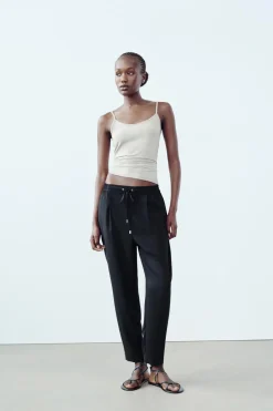 Online PANTALÓN FLUIDO TOBILLERO Mujer Pantalones