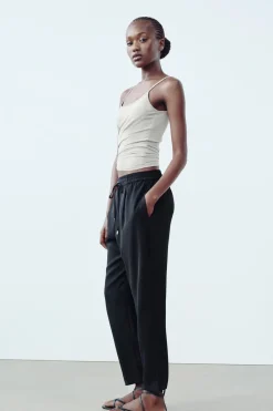 Online PANTALÓN FLUIDO TOBILLERO Mujer Pantalones