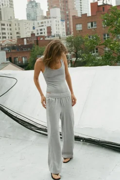 New PANTALÓN HILO METALIZADO TEXTO Mujer Pantalones