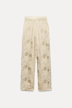 Discount PANTALÓN JACQUARD FLORES Mujer Pantalones