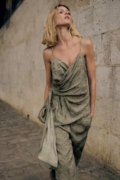 Clearance PANTALÓN JACQUARD LAZADAS ZW COLLECTION Mujer Pantalones