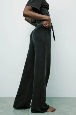 Fashion PANTALÓN JOGGER PALAZZO EFECTO LAVADO Mujer Pantalones|Sudaderas / Joggers