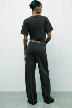 Fashion PANTALÓN JOGGER PALAZZO EFECTO LAVADO Mujer Pantalones|Sudaderas / Joggers