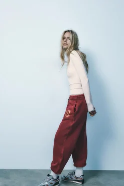 Best PANTALÓN JOGGER VARSITY EFECTO LAVADO Mujer Pantalones|Sudaderas / Joggers