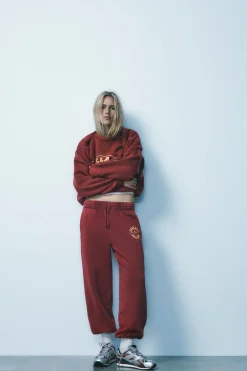 Best PANTALÓN JOGGER VARSITY EFECTO LAVADO Mujer Pantalones|Sudaderas / Joggers