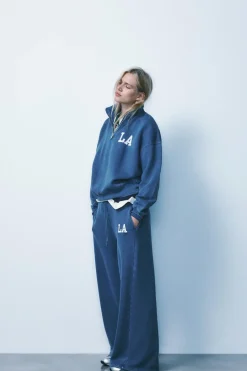 Online PANTALÓN JOGGER VARSITY EFECTO LAVADO Mujer Pantalones|Sudaderas / Joggers