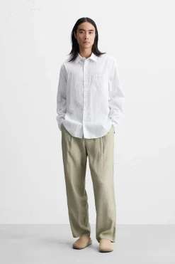 Clearance PANTALÓN LAVADO LYOCELL - LINO Hombre Pantalones