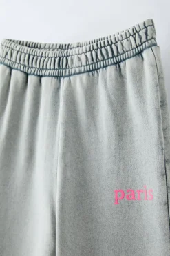 Niños ZARA 6 - 14 Años·Pantalones|6 - 14 Años·Deporte / Jogging<PANTALÓN LAVADO TEXTO