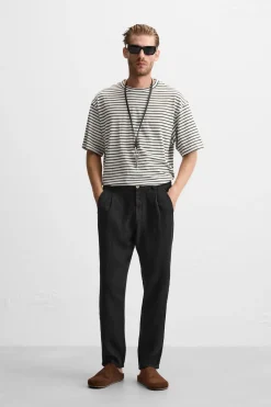 Clearance PANTALÓN LINO PLIEGUES Hombre Pantalones