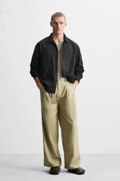 Clearance PANTALÓN LYOCELL - ALGODÓN CINTURÓN Hombre Pantalones
