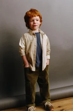 Niños ZARA 1½ - 6 Años·Pantalones|1½ - 6 Años·Pantalones / Leggings<PANTALÓN MICROPANA CARGO FORRADO