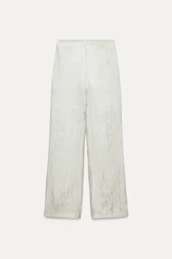 Best PANTALÓN ORGANZA EFECTO ARRUGADO Mujer Pantalones