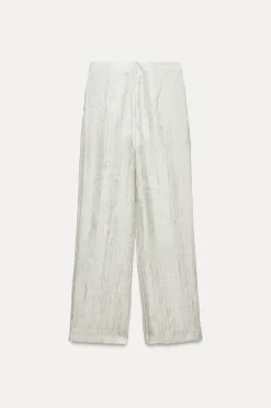 Best PANTALÓN ORGANZA EFECTO ARRUGADO Mujer Pantalones