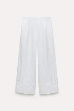 Clearance PANTALÓN PALAZZO LINO 100% ZW COLLECTION Mujer Pantalones