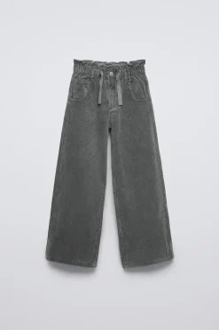 Niños ZARA 6 - 14 Años·Pantalones|6 - 14 Años·Total Look<PANTALÓN PAPERBAG PANA GRUESA