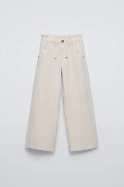 Niños ZARA 6 - 14 Años·Pantalones|6 - 14 Años·Total Look<PANTALÓN PAPERBAG PANA GRUESA