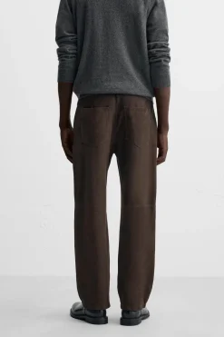 Hot PANTALÓN PIEL ANTE Hombre Pantalones