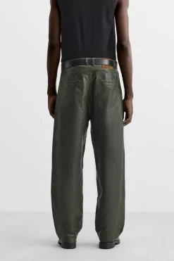 Clearance PANTALÓN PIEL EFECTO ARRUGADO Hombre Piel|Pantalones