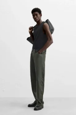 Clearance PANTALÓN PIEL EFECTO ARRUGADO Hombre Piel|Pantalones