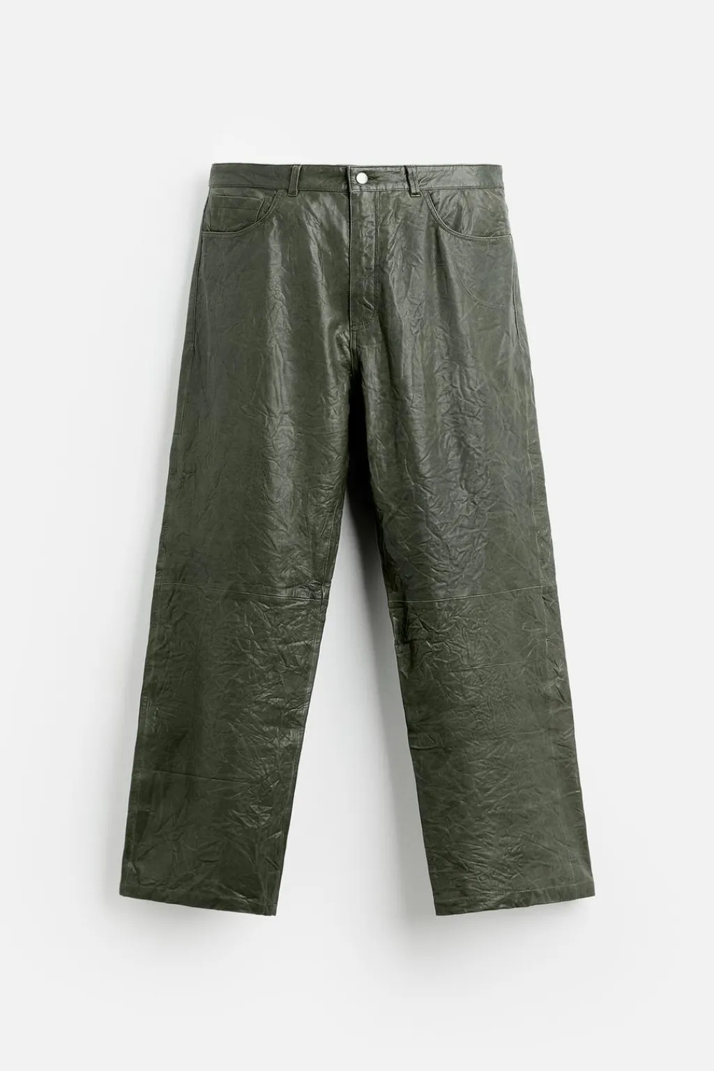 Clearance PANTALÓN PIEL EFECTO ARRUGADO Hombre Piel|Pantalones