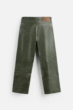 Clearance PANTALÓN PIEL EFECTO ARRUGADO Hombre Piel|Pantalones