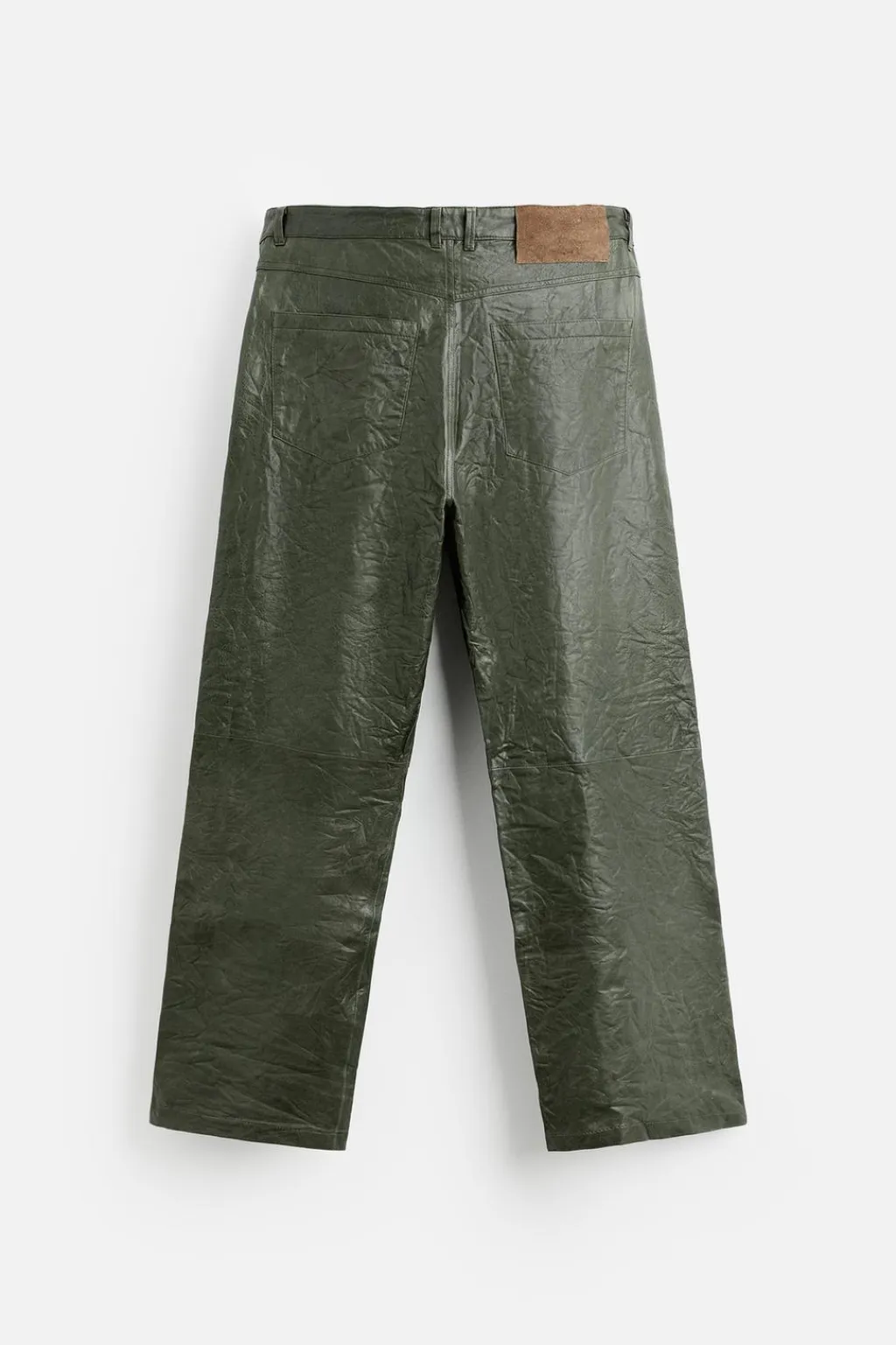 Clearance PANTALÓN PIEL EFECTO ARRUGADO Hombre Piel|Pantalones